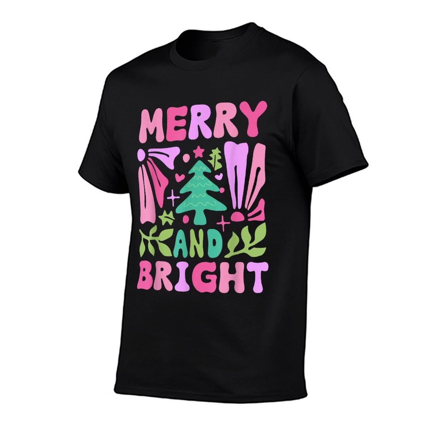 Merry And Bright Christmas Xmas Tree Pajamas Family Holiday Comfortable T-Shirt