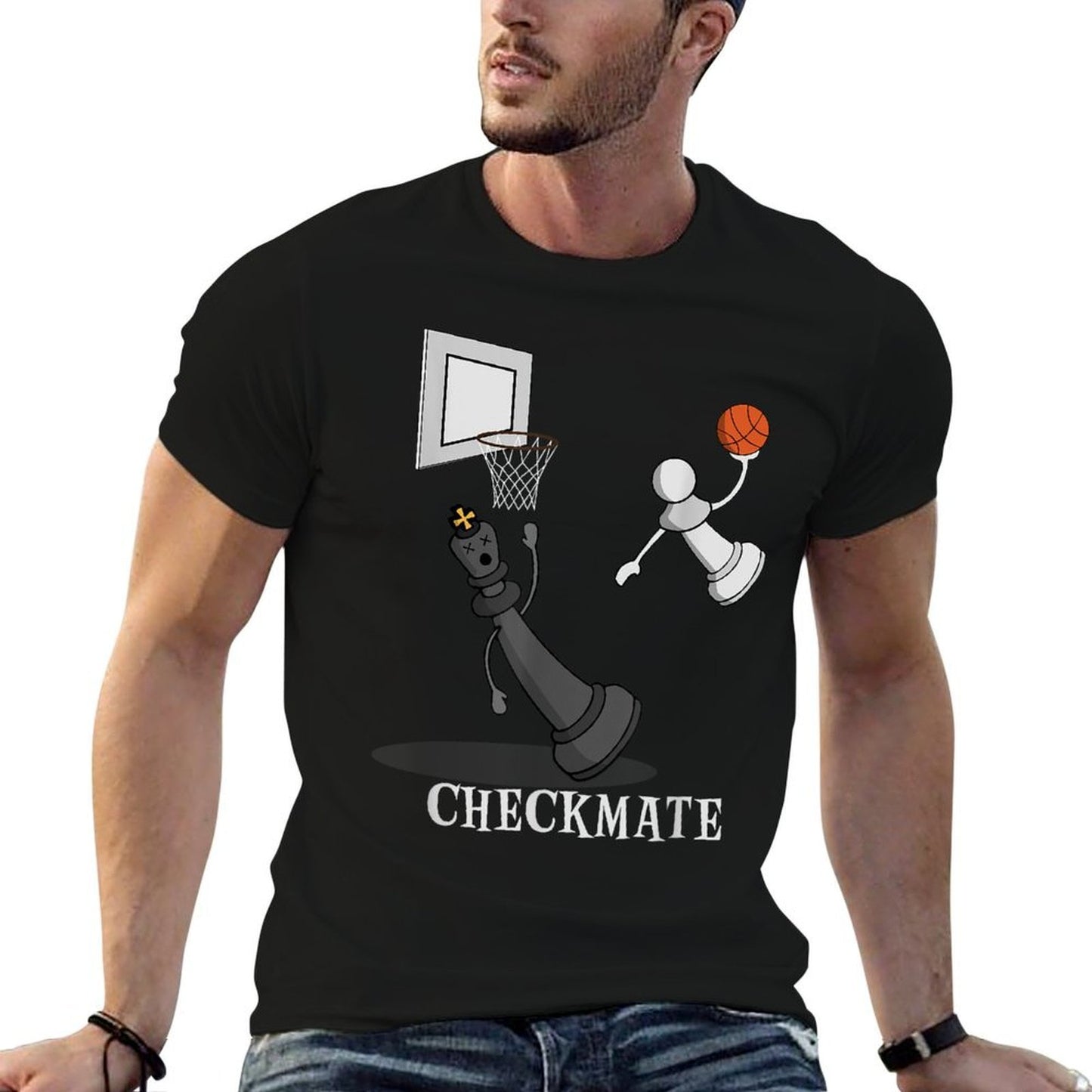 Funny Checkmate Chess Basketball Game Board King Pawn Piece  Vintage-inspired T-Shirt