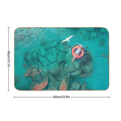 Saltwater Summer  Repositionable Bath Mat