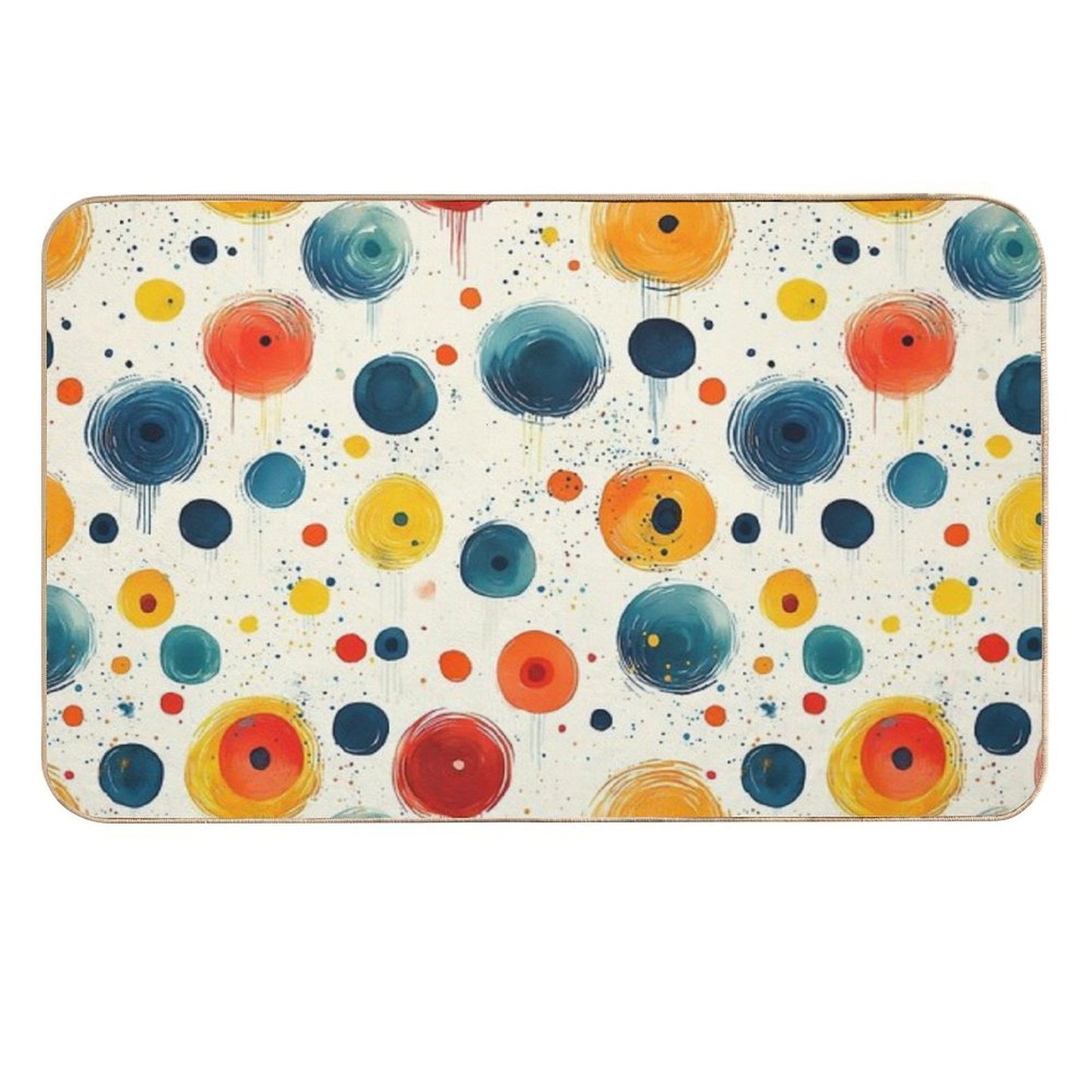 Watercolor Shapes Pattern – Colorful Abstract Circles  Slip-Resistant Bath Mat