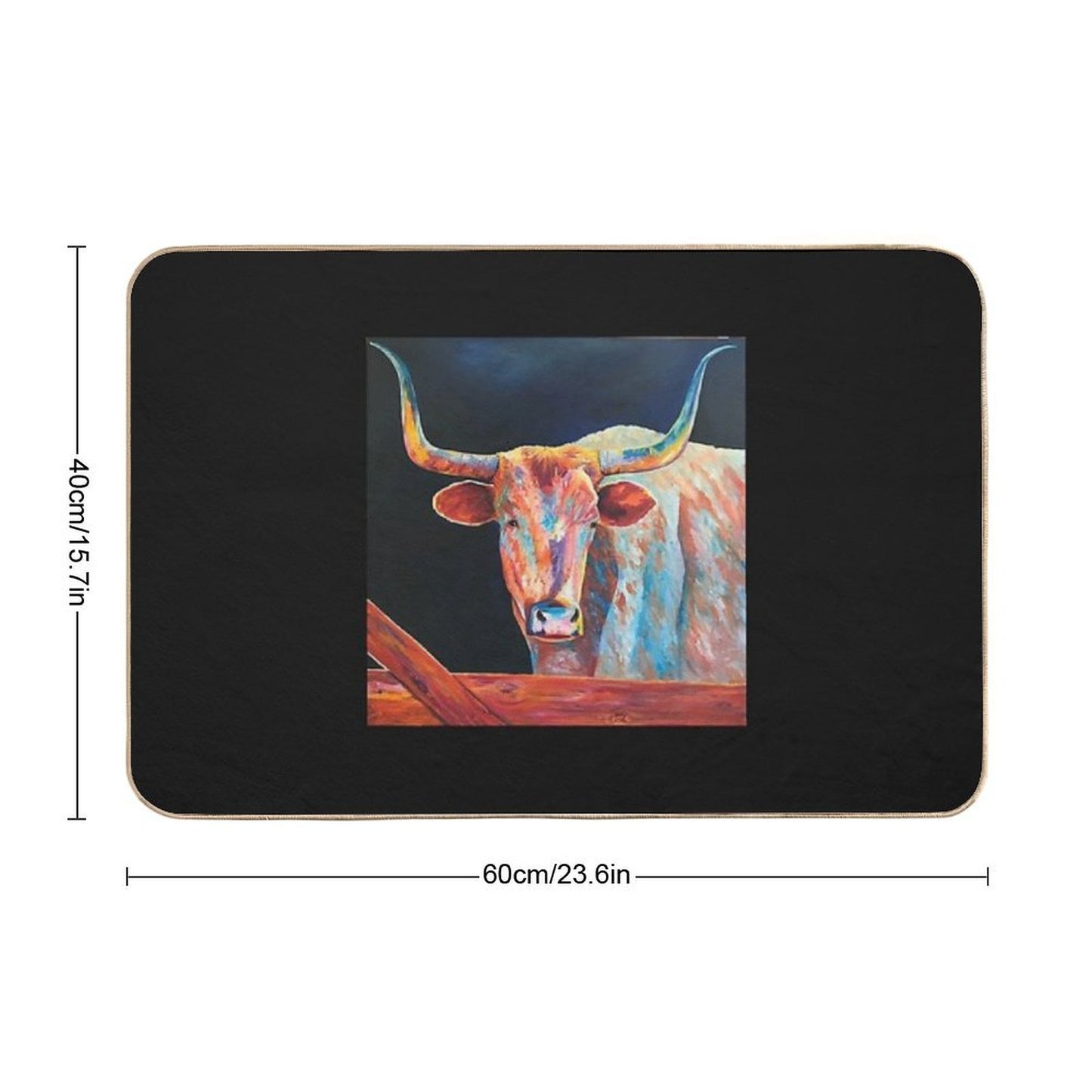 The Texas Long Horn, in All His Colorful Beauty  Versatile Bath Mat