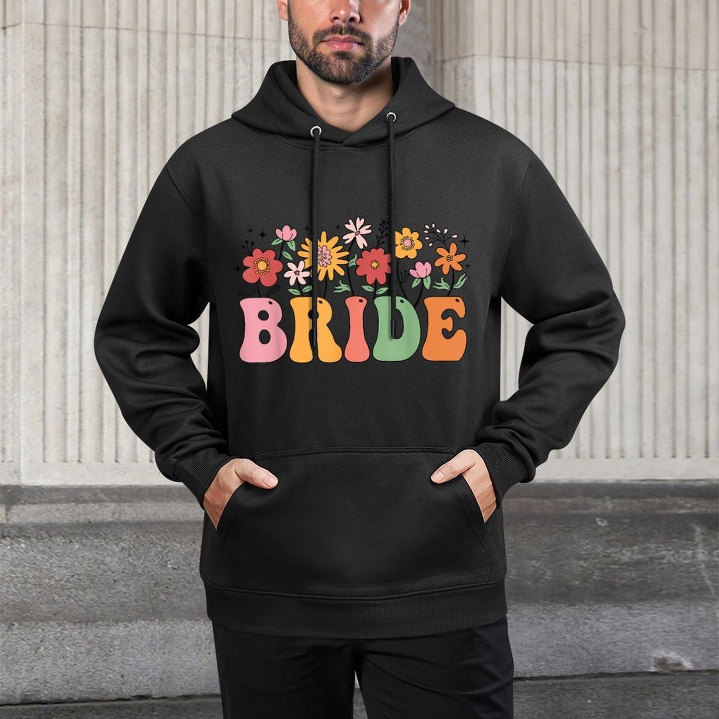 Bride Wildflower Floral Bridal Party Wedding Bachelorette Versatile Streetwear Hoodie