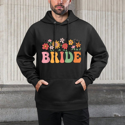 Bride Wildflower Floral Bridal Party Wedding Bachelorette Versatile Streetwear Hoodie