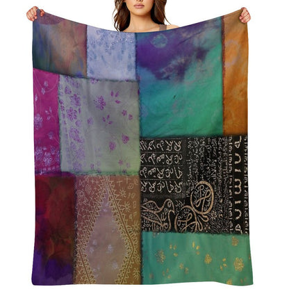 Afrikan Batik Patchwork I All-season Throw Blanket