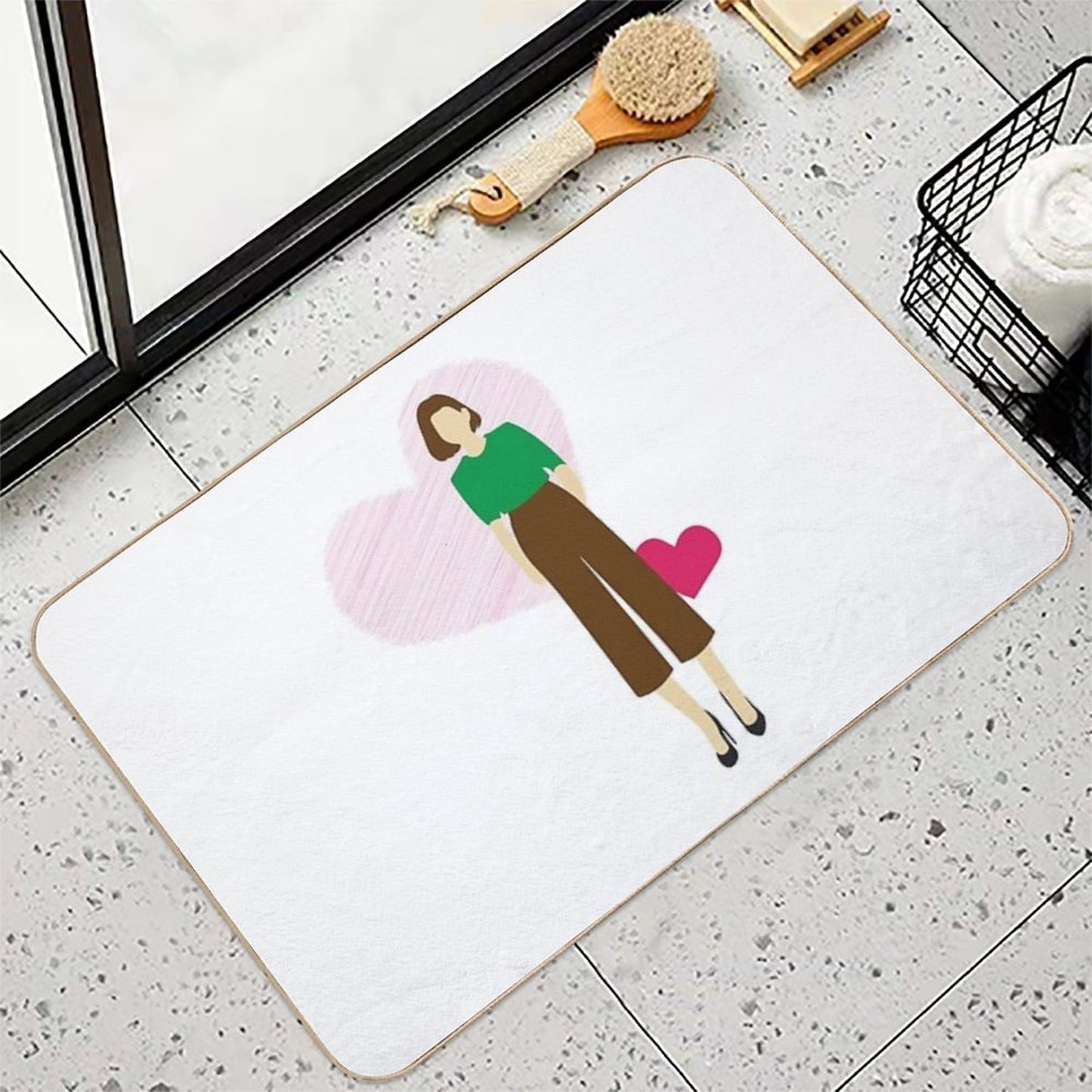 Designer Girly Wear T Shirt Design for Girls Durable Bath Mat