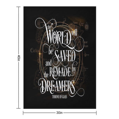 Throne of Glass - The World Will Be Saved And Remade by The Dreamers Multi-functional Throw Blanket