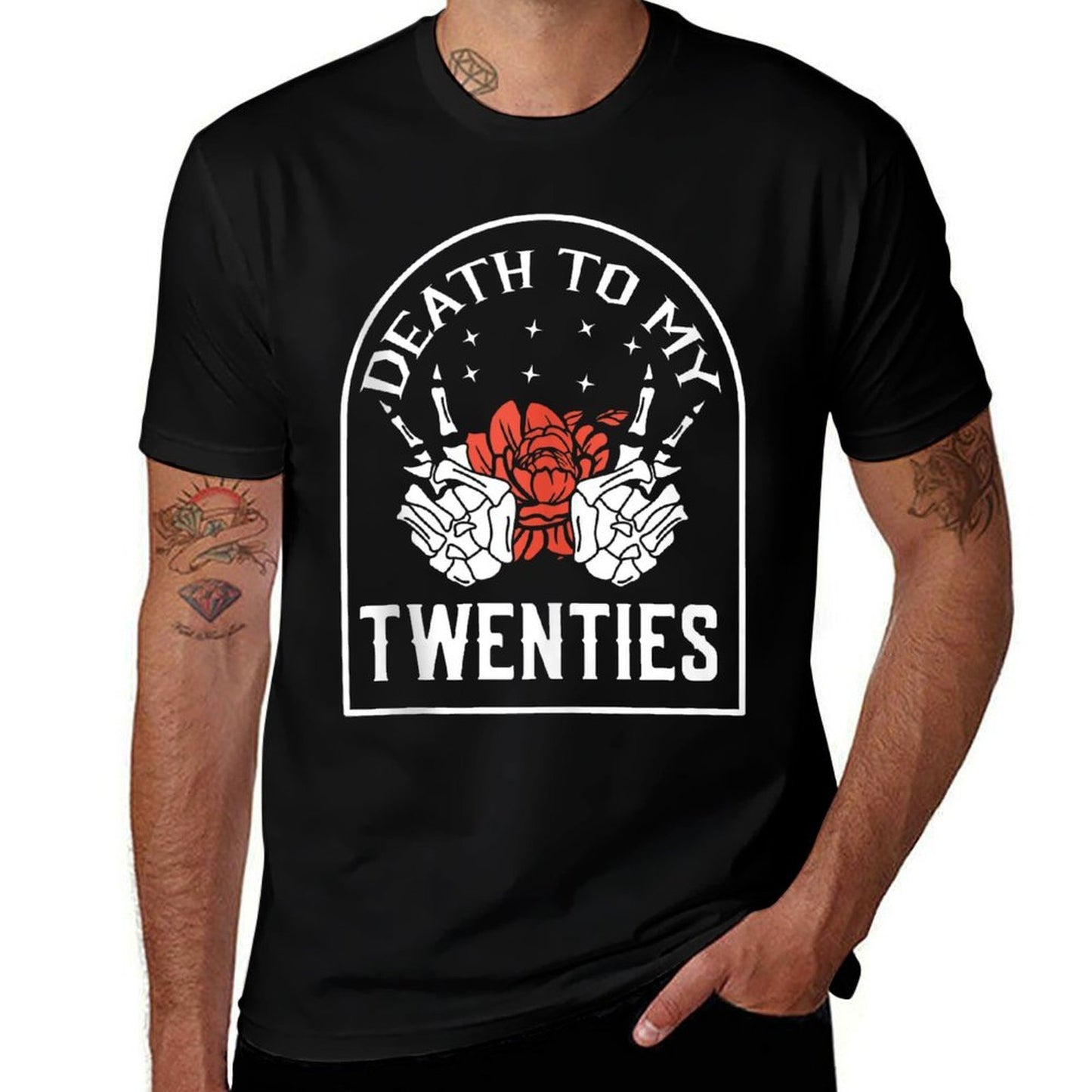 Death to My Twenties 30th Birthday 30 Yr Old Floral Skeleton  Polyester Blend T-Shirt