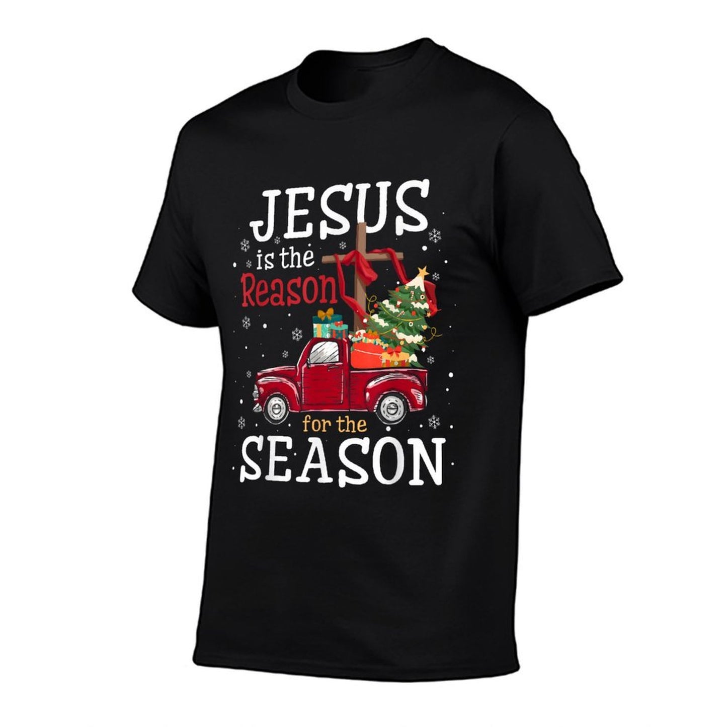Jesus Is The Reason for The Season Christian Faith Christmas  Oversized Silhouette T-Shirt