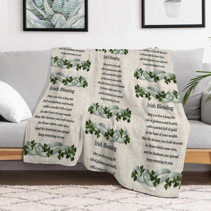 Irish Blessing Art Shrink-resistant Throw Blanket