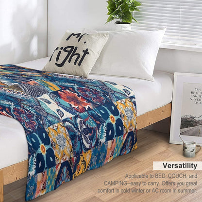 Bed Cover Patchwork Plush Throw Blanket