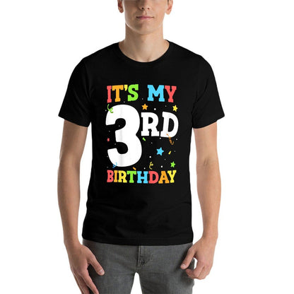 It's My 3rd Birthday Boy 3 Toddler Girl Three Happy Birthday  Polyester Blend T-Shirt