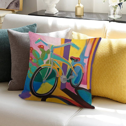 La Bicicleta Soft Luxury Feel Throw Pillow