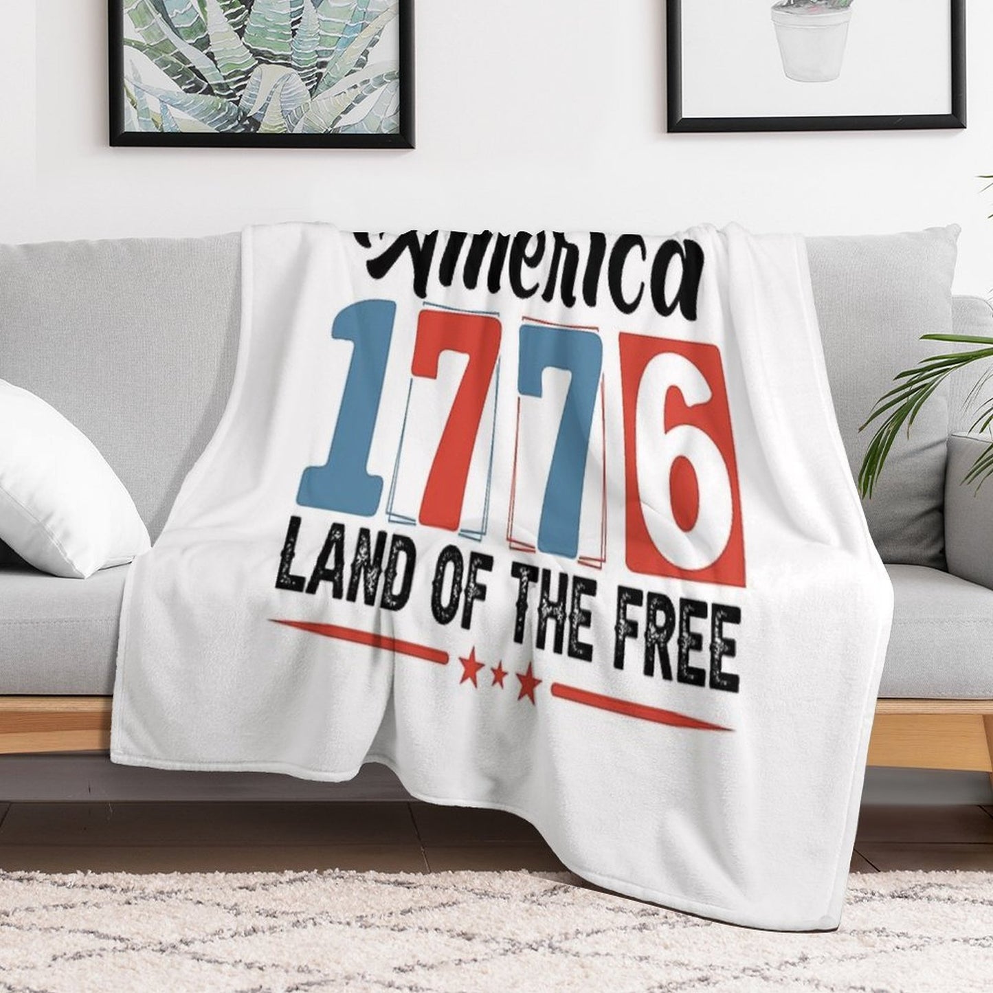 1776 American Independence Vintage Numbers Shirt Versatility Throw Blanket