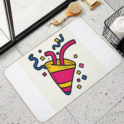Party Pop – Colorful Confetti Design by Efi  Easy To Clean Bath Mat