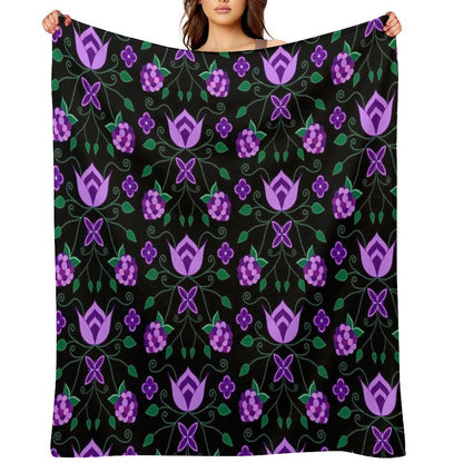 Purple Floral All-season Throw Blanket