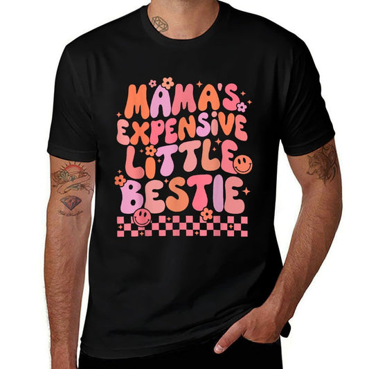 Mamas Expensive Little Bestie Trendy Kids  Fade-proof Color T-Shirt