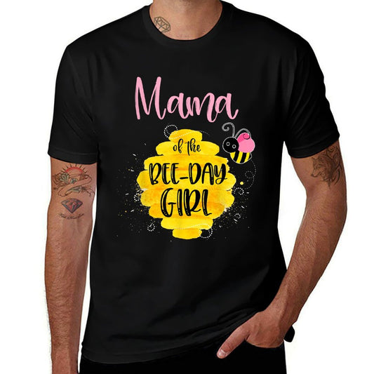 Mama of The Bee-Day Girl Pink Bee Themed Birthday Party  Vintage-inspired T-Shirt