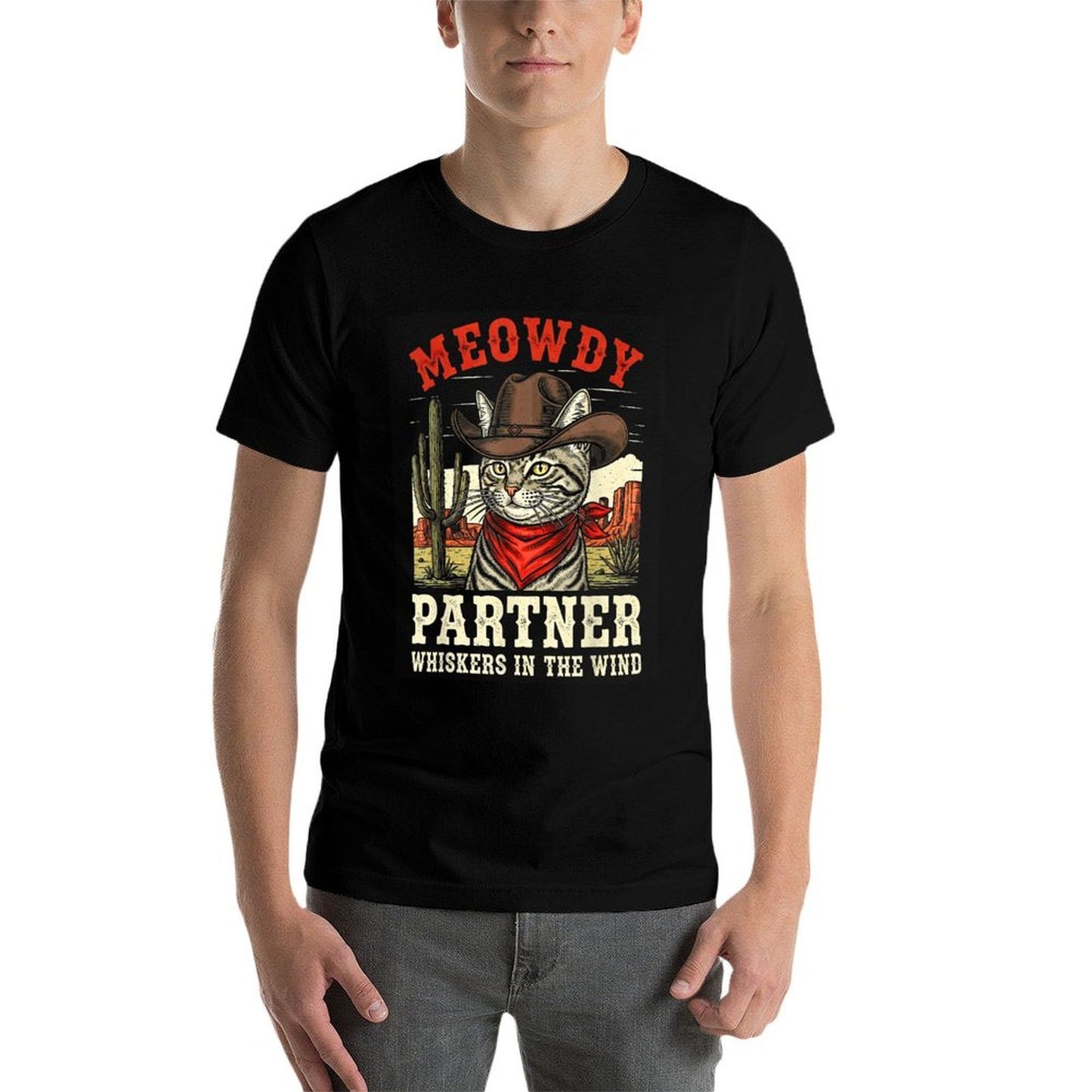 Meowdy Partner Cowboy Cat Funny Cowboy Meme  Classic T-Shirt