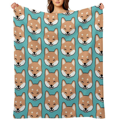 Shiba Inu Blinking Durable Throw Blanket