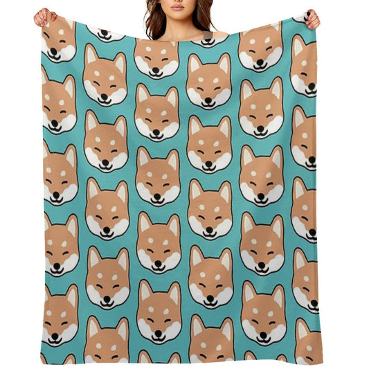 Shiba Inu Blinking Durable Throw Blanket