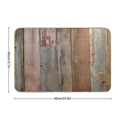 Farmhouse Chic Rustic Western Country Primitive Barn Wood  Fade-Resistant Bath Mat
