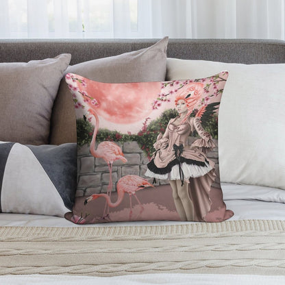 Flamingo Fairy - Pink Moon Soft Home Decor Throw Pillow