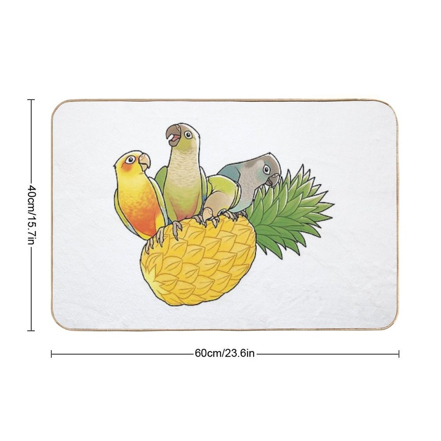 Green Cheek Paradise  Repositionable Bath Mat