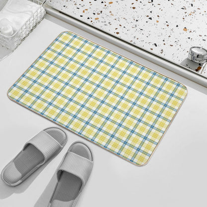 McGrath Tartan Blue And Yellow Irish Plaid  Easy To Clean Bath Mat