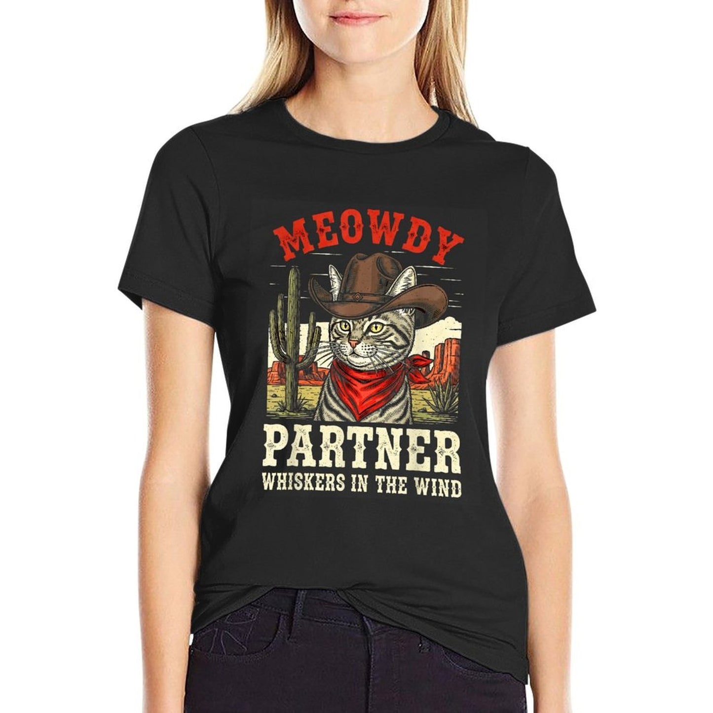 Meowdy Partner Cowboy Cat Funny Cowboy Meme  Classic T-Shirt