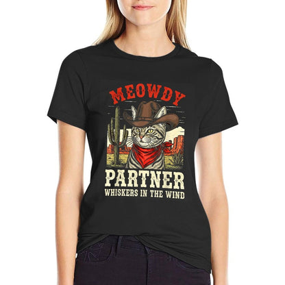 Meowdy Partner Cowboy Cat Funny Cowboy Meme  Classic T-Shirt