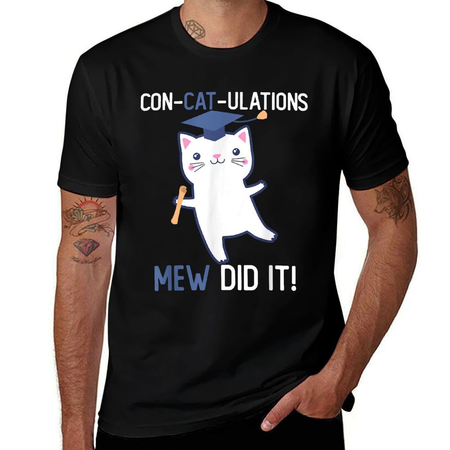 Class of 2025 Graduate Mew Did It Cat Lover Graduation Cats  Summer-ready Fabric T-Shirt