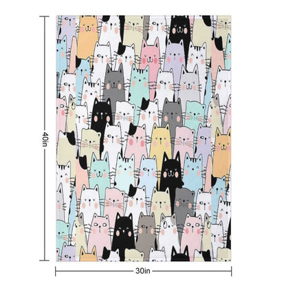 Colorful Cats Lightweight Throw Blanket