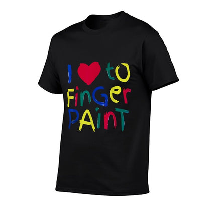 I Heart Love To Finger Paint I'm Paint Cute Couple Valentine  Oversized Silhouette T-Shirt