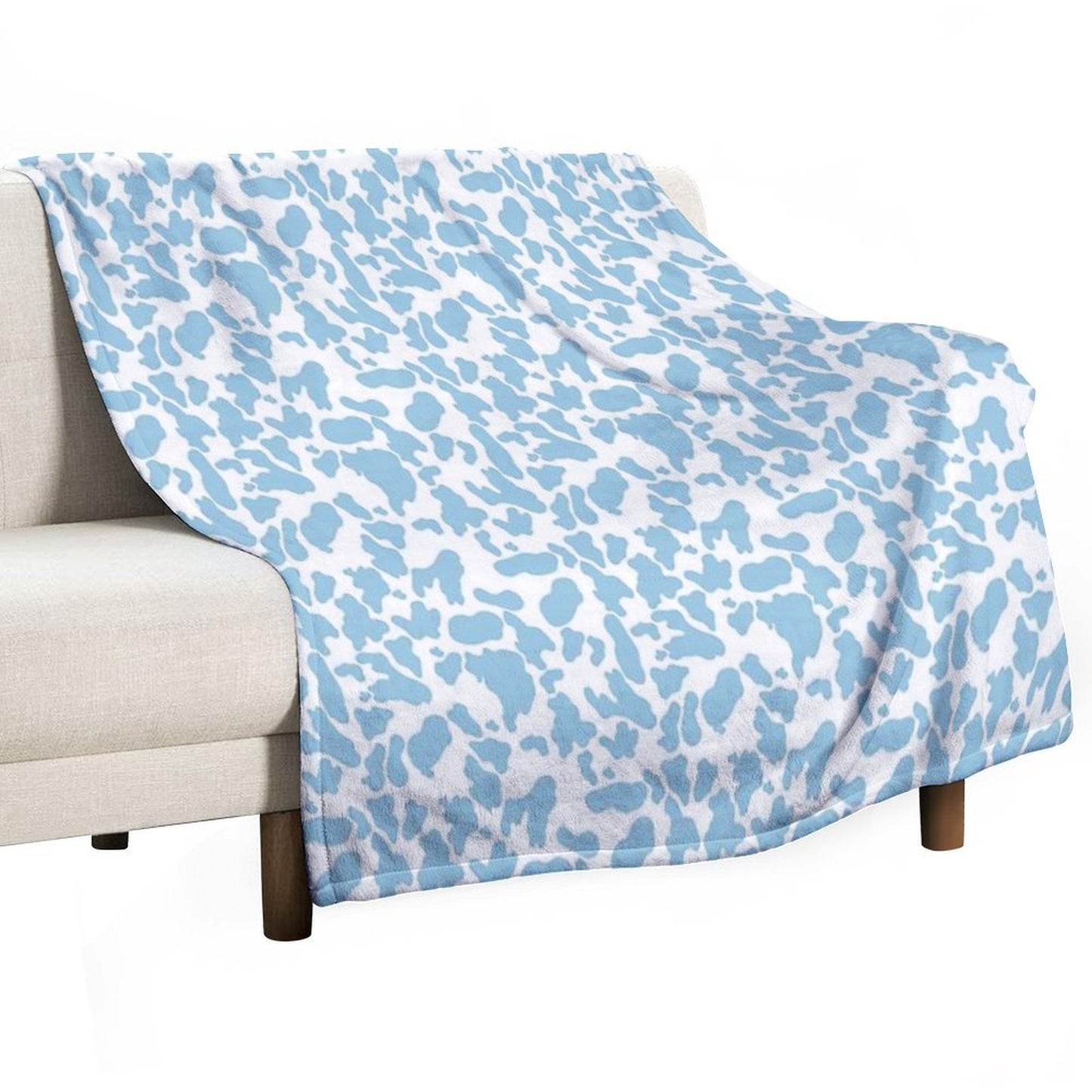 Blue Cow Print Comfort Throw Blanket