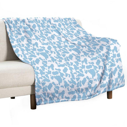 Blue Cow Print Comfort Throw Blanket
