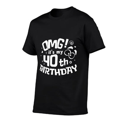 Omg It's My 40th Birthday Forty Birthday Gift Party  Oversized Silhouette T-Shirt