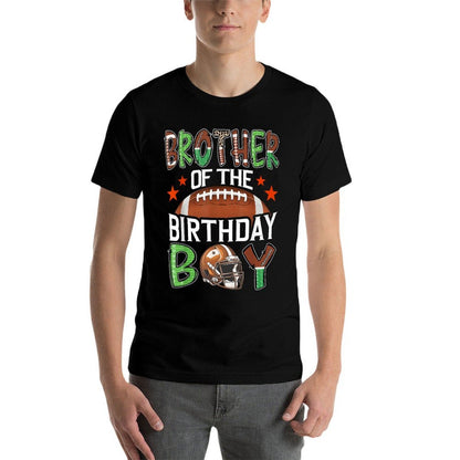Brother Of The Birthday Boy Game Day Football  Rolled Sleeves T-Shirt