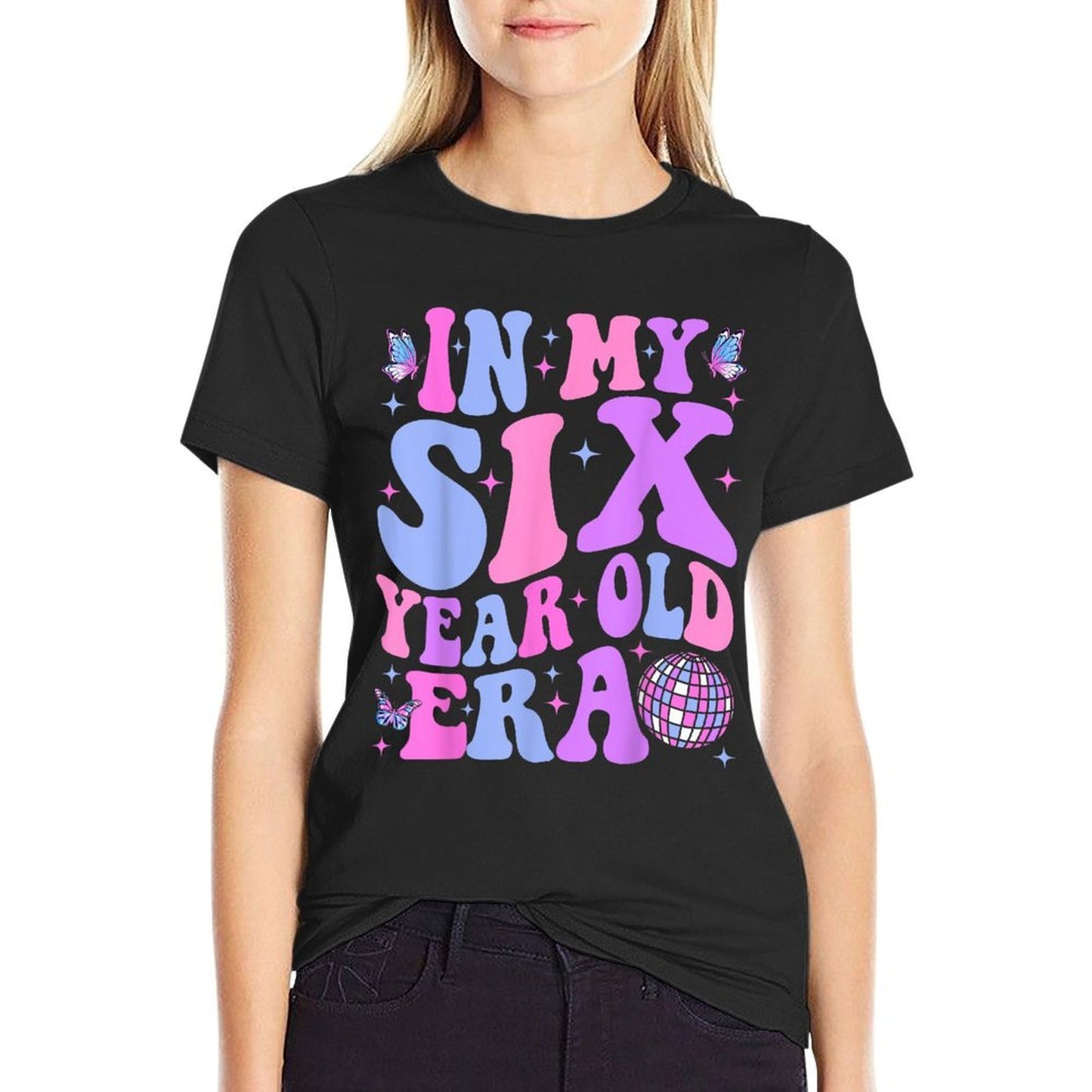 In My Six Year Old Era Girl Boy 6th Birthday 6 Year Old  Heathered Texture T-Shirt