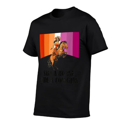 Lesbian Subtle WLW Ride A Cowgirl Queer Gay Pride Month  High-quality Stitching T-Shirt