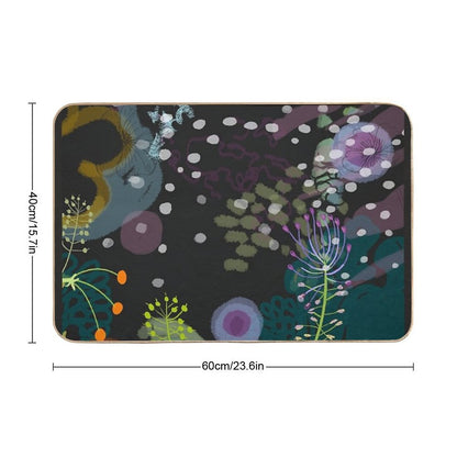 Flower And Snow Shadows Pattern  Anti-Trip Bath Mat