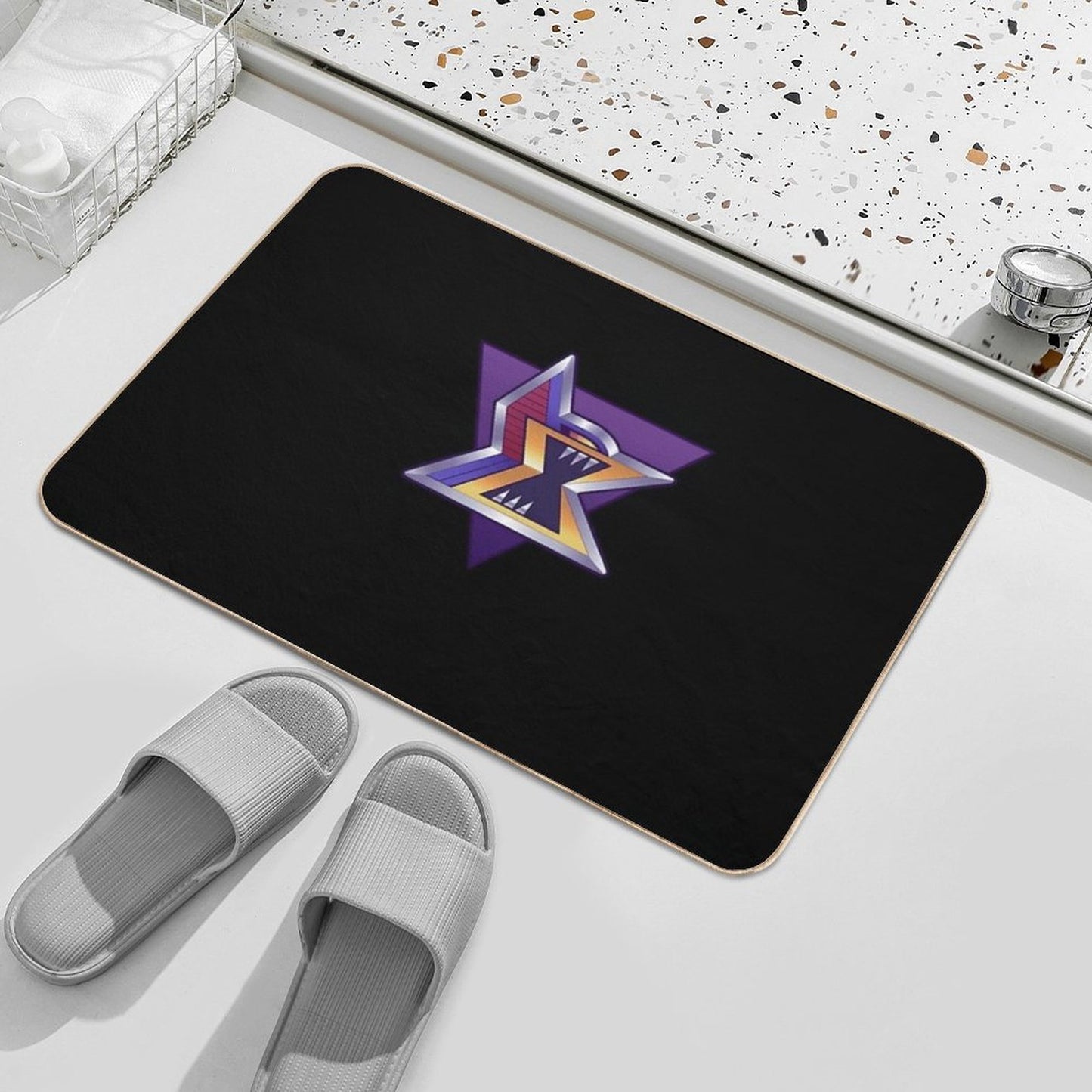 Maverick Logo Reworked  Fade-Resistant Bath Mat
