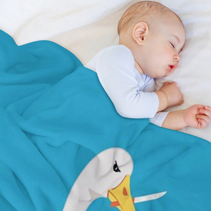 Dangerous Goose Holding A Knife Eco-conscious Throw Blanket