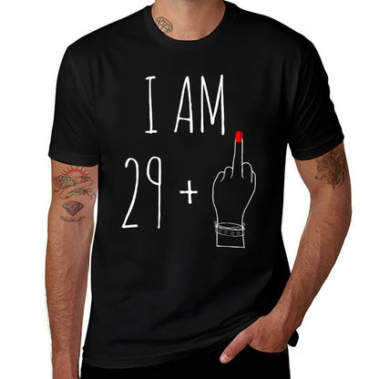 I Am 29 Plus 1 Middle Finger For A 30th Birthday For Women  Oversized Silhouette T-Shirt