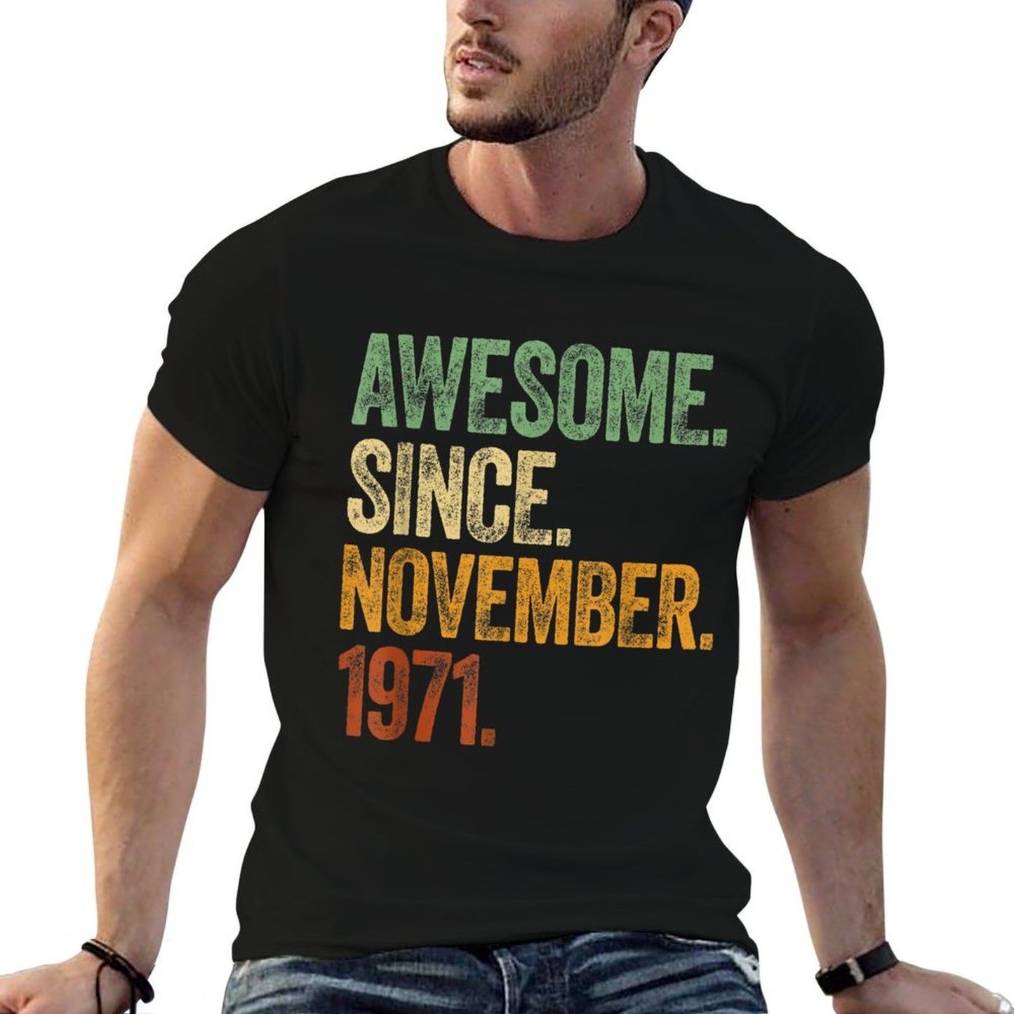50 Years Awesome Since November Born in 1971 50th Birthday  Trendy Pattern T-Shirt
