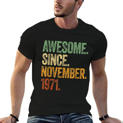 50 Years Awesome Since November Born in 1971 50th Birthday  Trendy Pattern T-Shirt