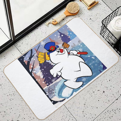 FROSTY THE SNOWMAN UNDER SNOWFLAKE Durable Bath Mat