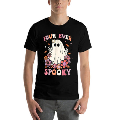 Four Ever Spooky Halloween 4th Birthday Party Decorations  Slim-fit Cut T-Shirt