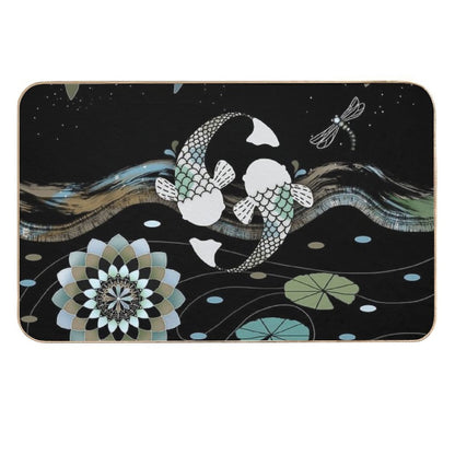 Lucky Koi Mandala  Easy To Clean Bath Mat