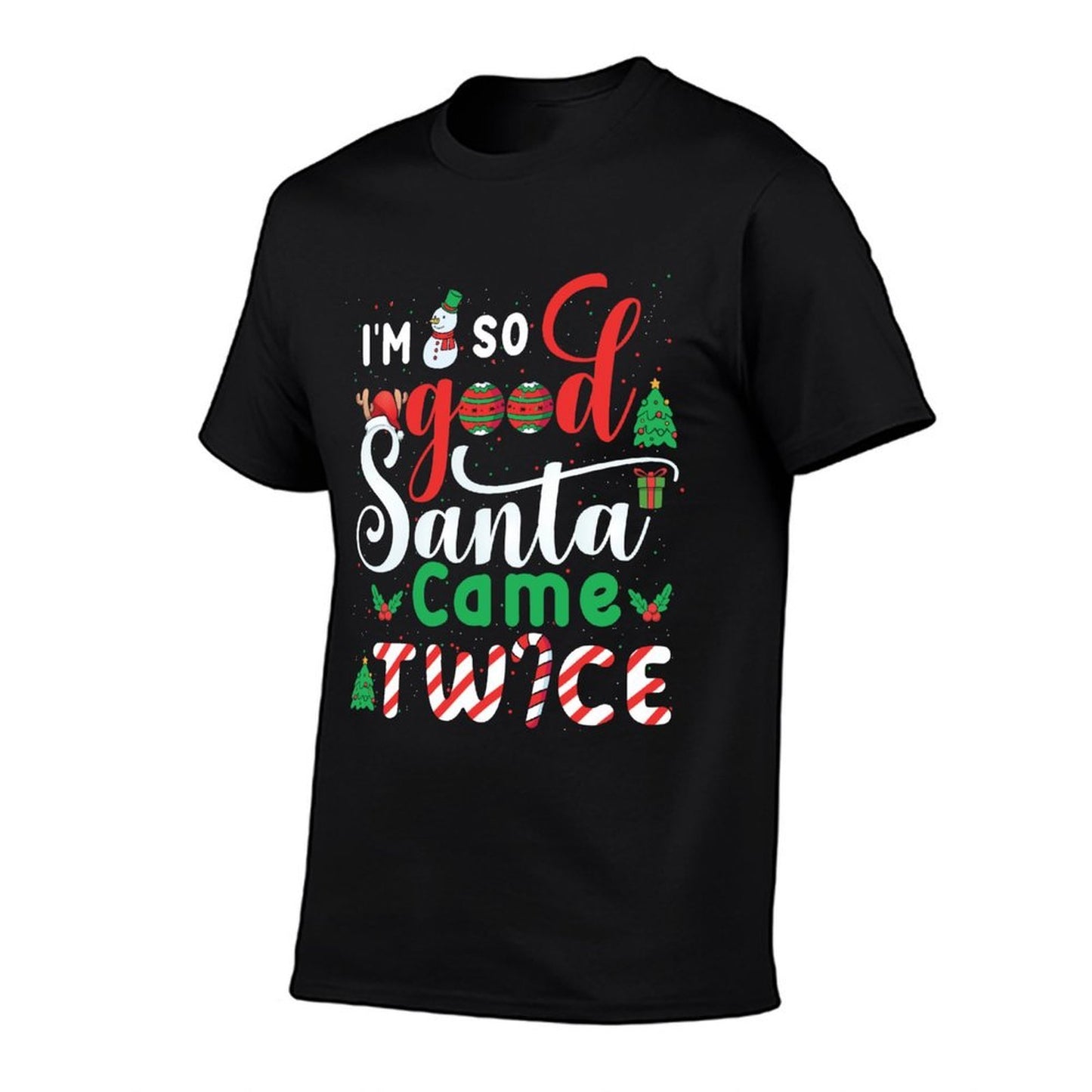 Im So Good Santa Came Twice Funny Christmas Adult Party  Heathered Texture T-Shirt