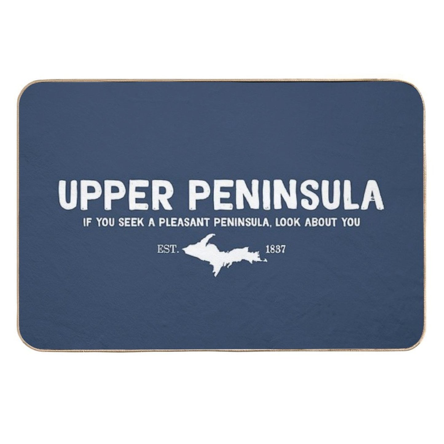 Upper Peninsula, Northern Michigan's Pleasant Peninsula U.P.  Repositionable Bath Mat